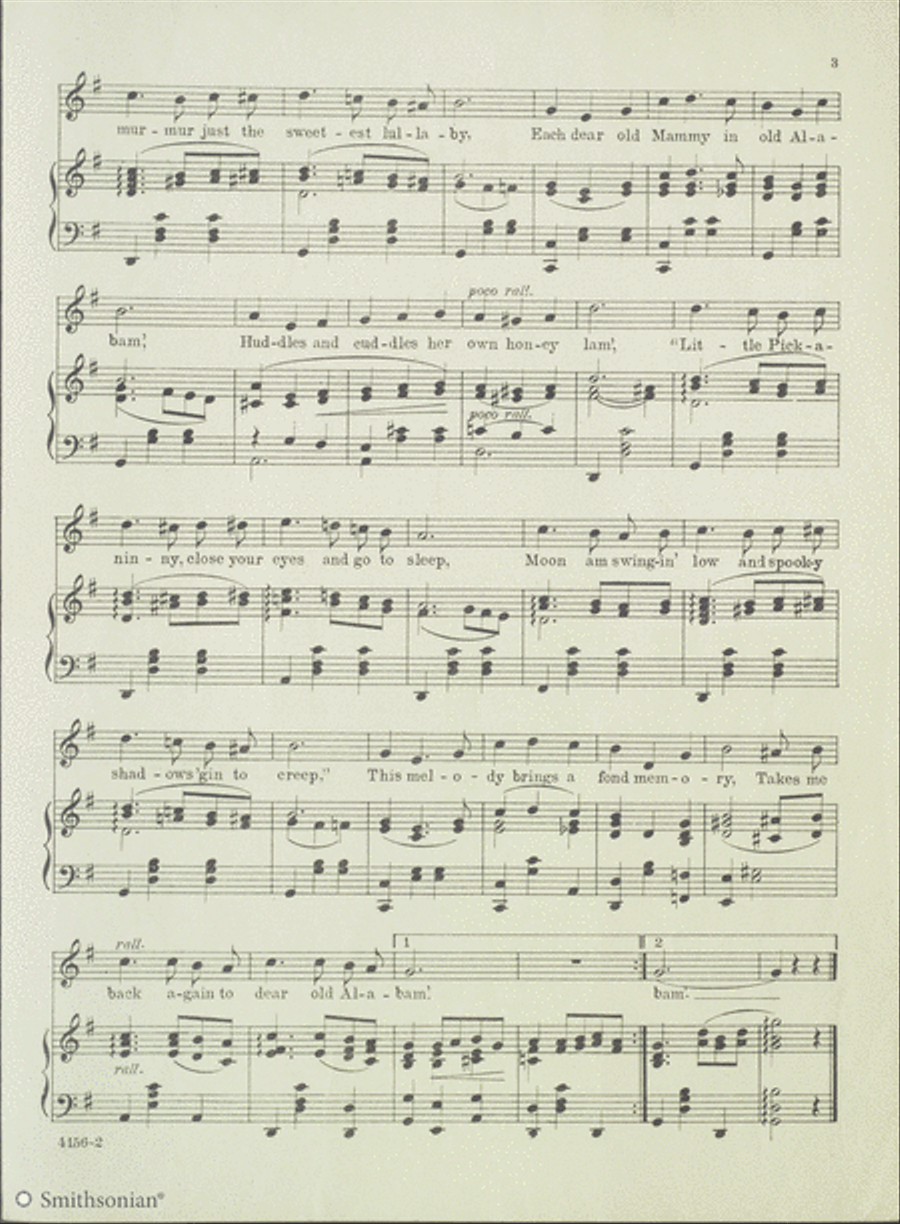 Alabama Lullaby Piano, Vocal scores gallery preview page 3