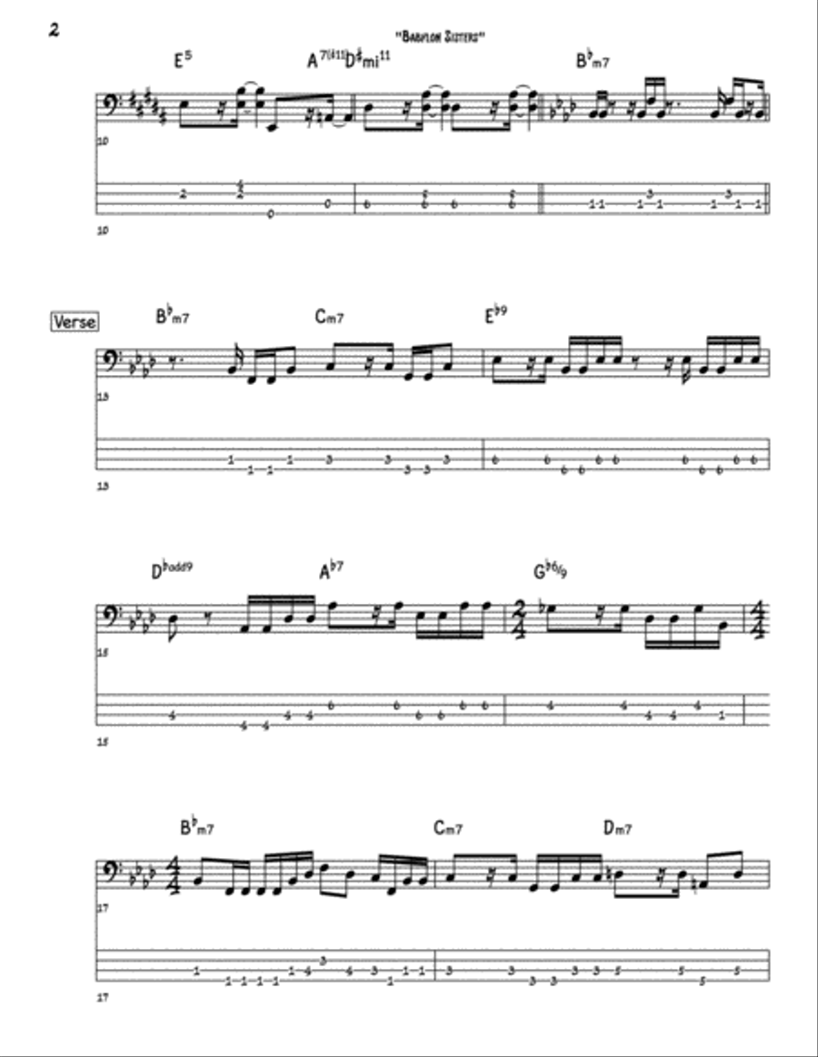 Babylon Sisters Bass Guitar scores gallery preview page 2