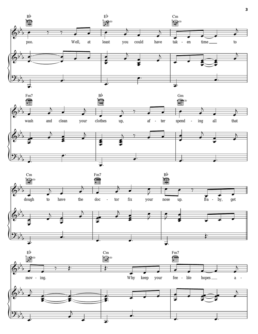 Beauty School Dropout Piano, Vocal, Guitar scores gallery preview page 3