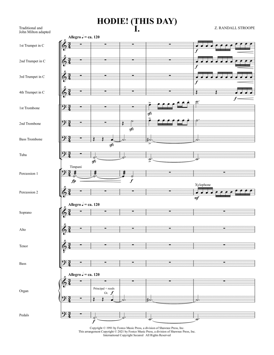 Hodie (This Day) - Score Hodie (This Day) - Score Choir scores gallery preview page 1