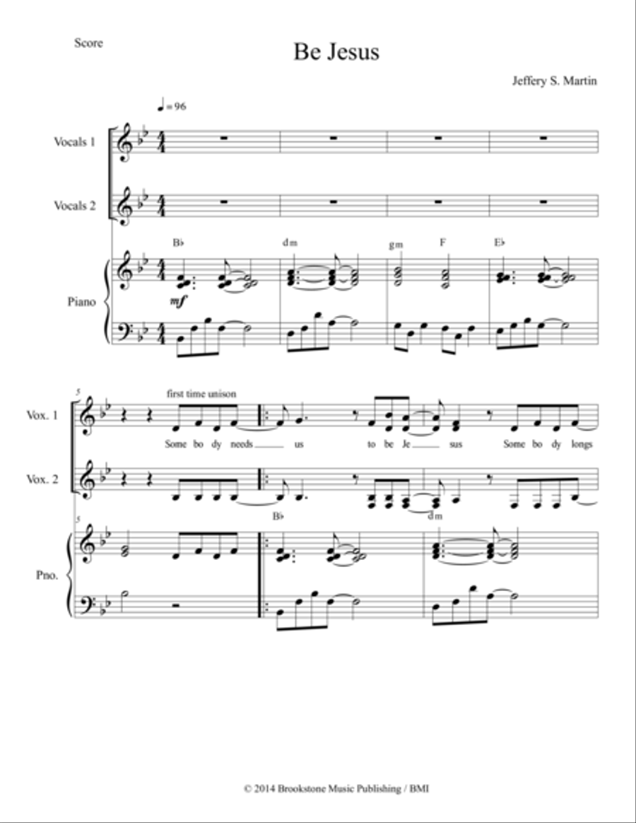 Be Jesus Be Jesus Voice scores gallery preview page 1