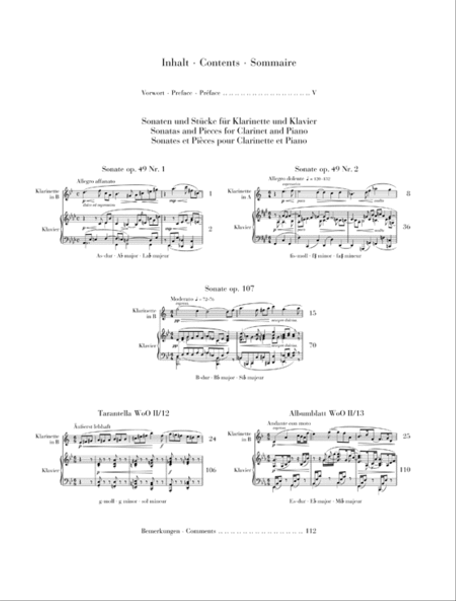 Max Reger – Sonatas and Pieces Clarinet Solo scores gallery preview page 2