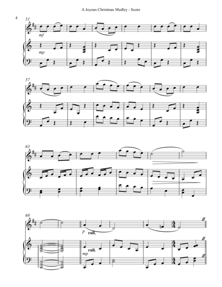 A Joyous Christmas Medley, Duet for Bb Trumpet & Harp Trumpet Duet - Digital Sheet Music