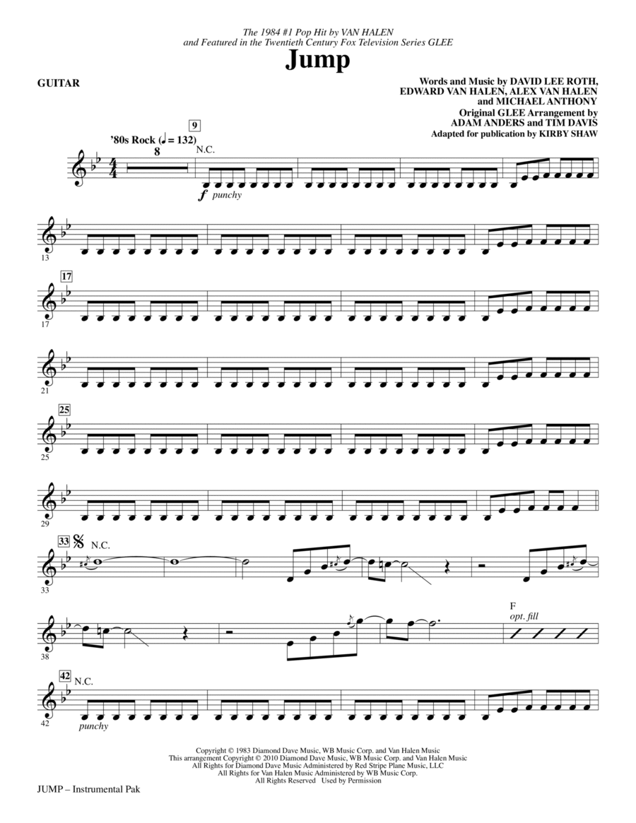 Jump - Guitar Choir scores gallery preview page 1