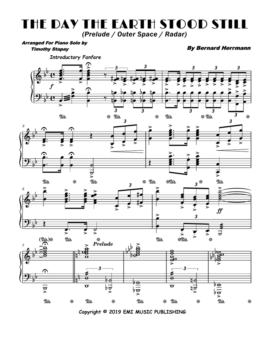 Prelude / Outer Space / Radar Piano Solo scores gallery preview page 1