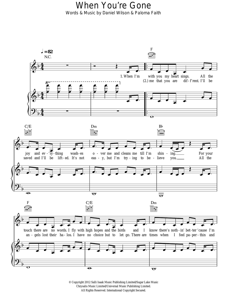 When You're Gone When You're Gone Acoustic Guitar scores gallery preview page 1
