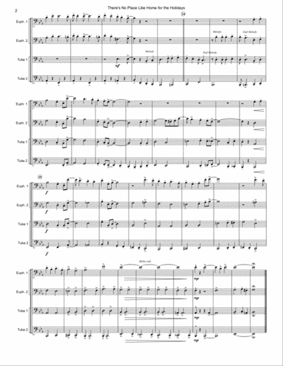 (There's No Place Like) Home For The Holidays Brass Ensemble scores gallery preview page 2