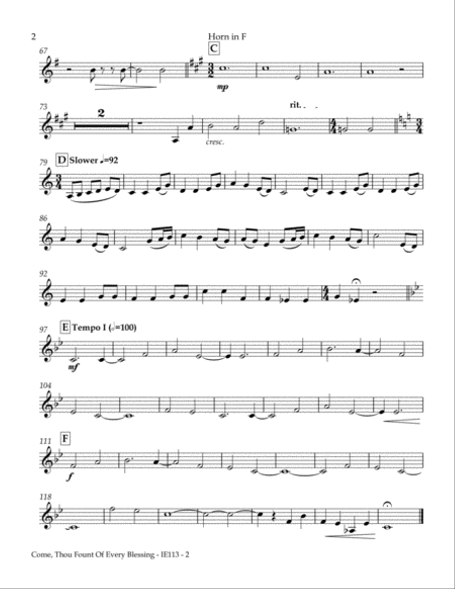 Come, Thou Fount Of Every Blessing Large Ensemble scores gallery preview page 3