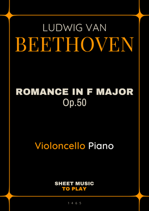 Romance in F Major, Op.50 - Cello and Piano (Full Score and Parts)