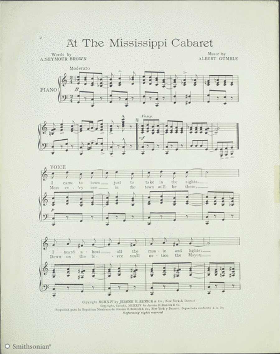 At the Mississippi Cabaret Piano, Vocal scores gallery preview page 2