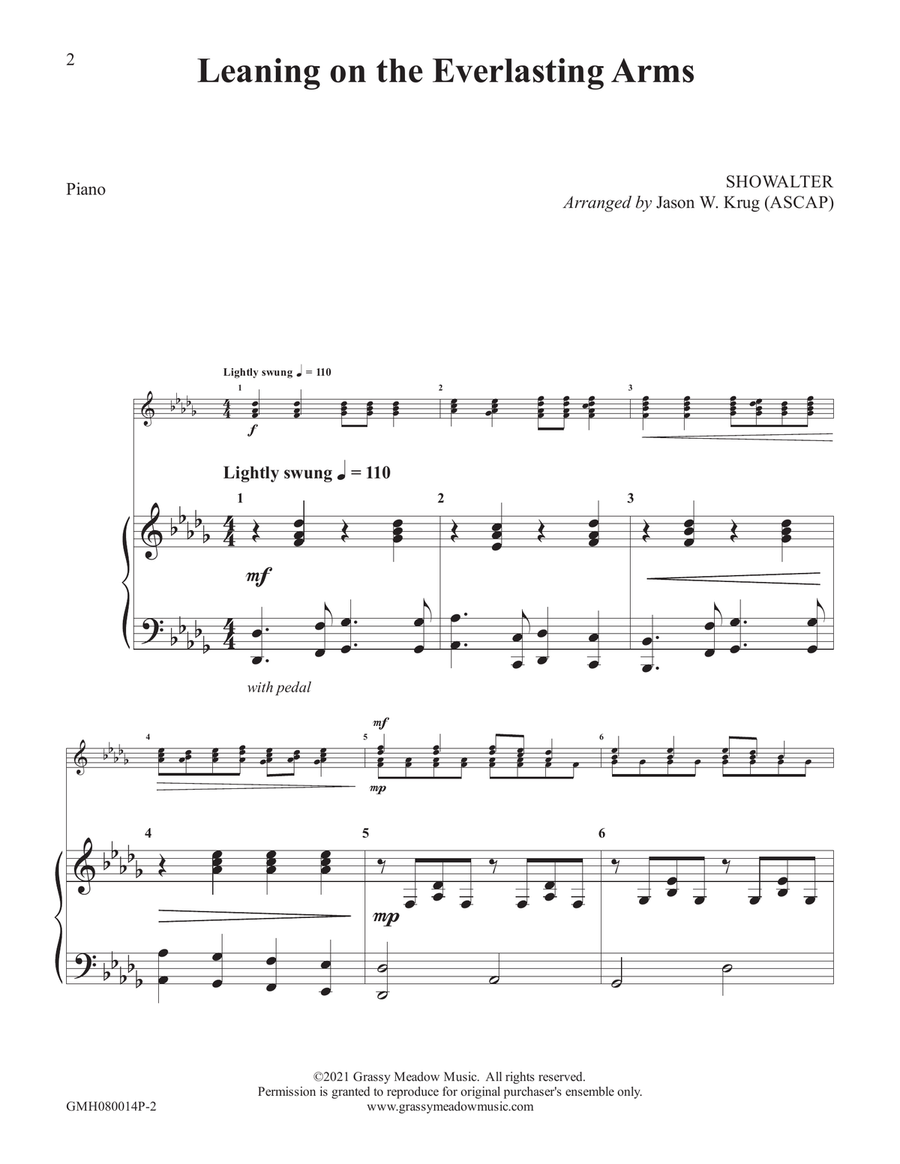 Leaning on the Everlasting Arms (piano accompaniment for 8 handbell version) Leaning on the Everlasting Arms (piano accompaniment for 8 handbell version) Handbell Choir scores gallery preview page 2