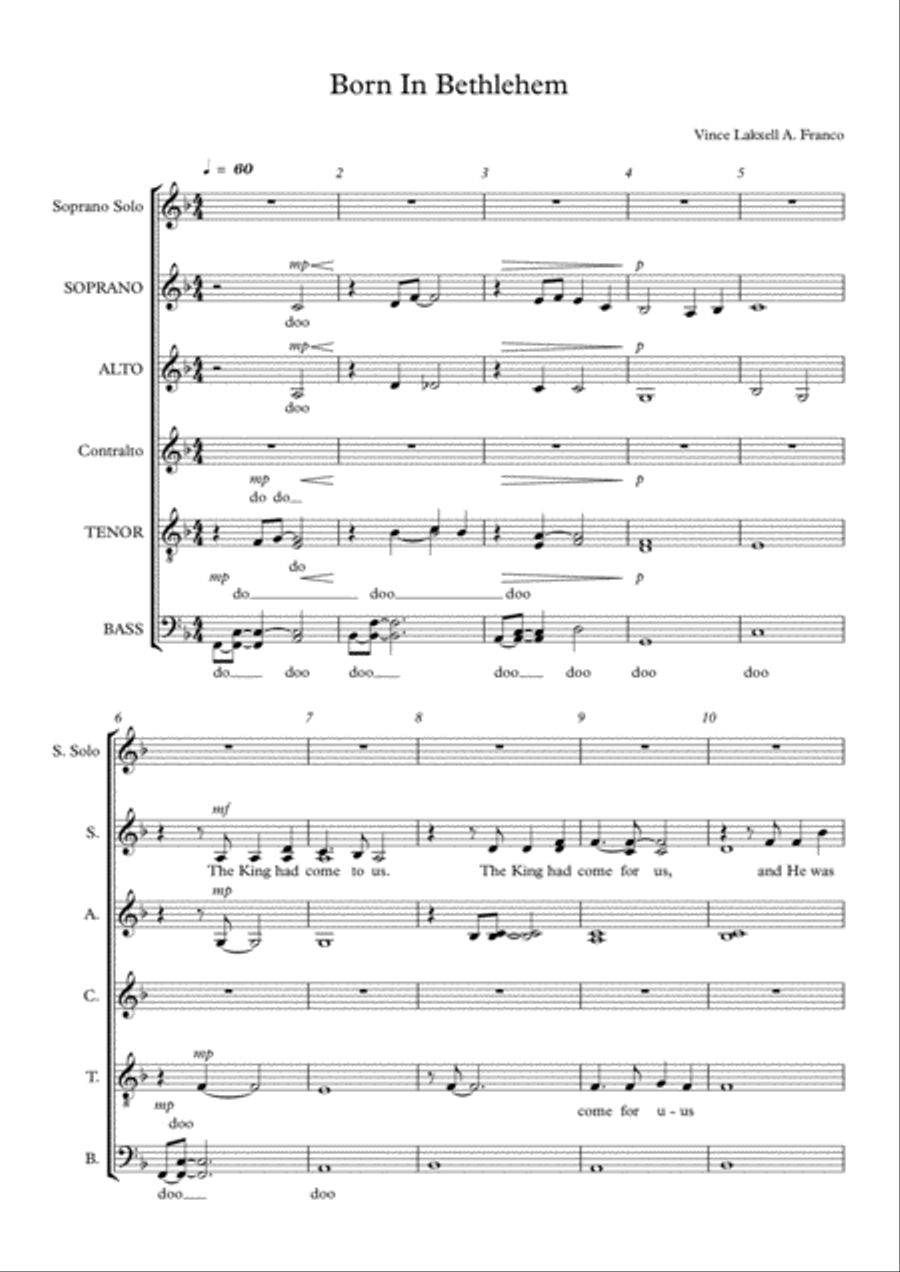 Born In Bethlehem 4-Part scores gallery preview page 1