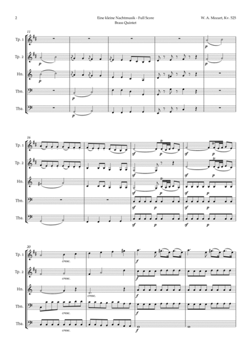 Eine kleine Nachtmusik by Mozart for Brass Quintet image number null