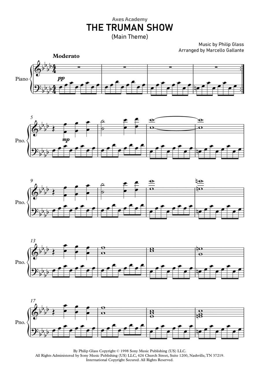 Truman Sleeps Piano Solo scores gallery preview page 1