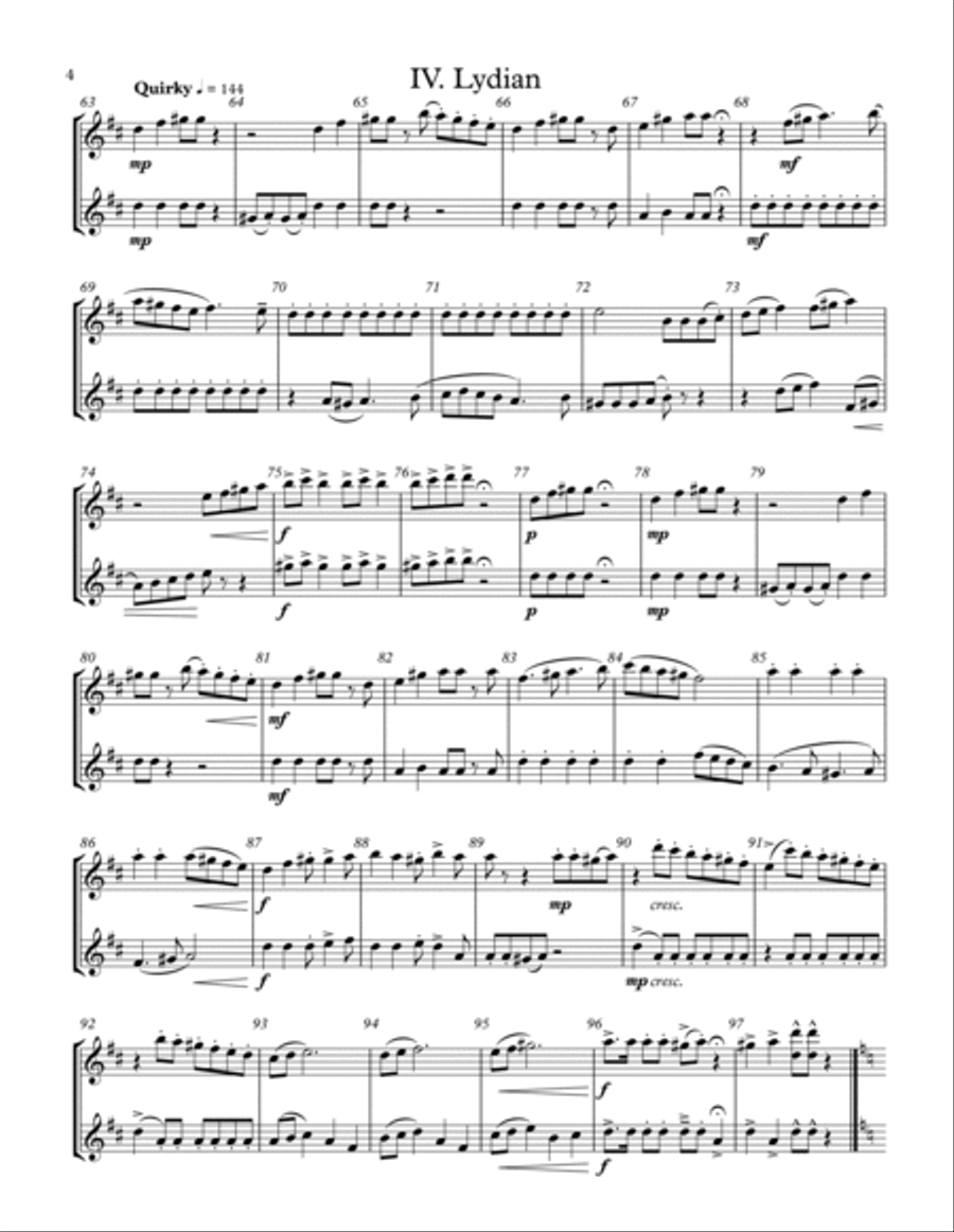 Seven Modes, Seven Duets - Eb Treble Transposition Woodwind Duet scores gallery preview page 4