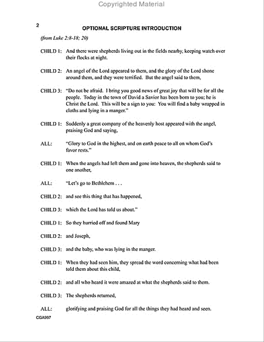 Arise, Shine, Jesus Has Come Unison Choir scores gallery preview page 2