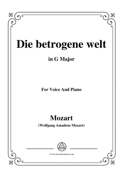 Mozart-Die betrogene welt,in G Major,for Voice and Piano image number null