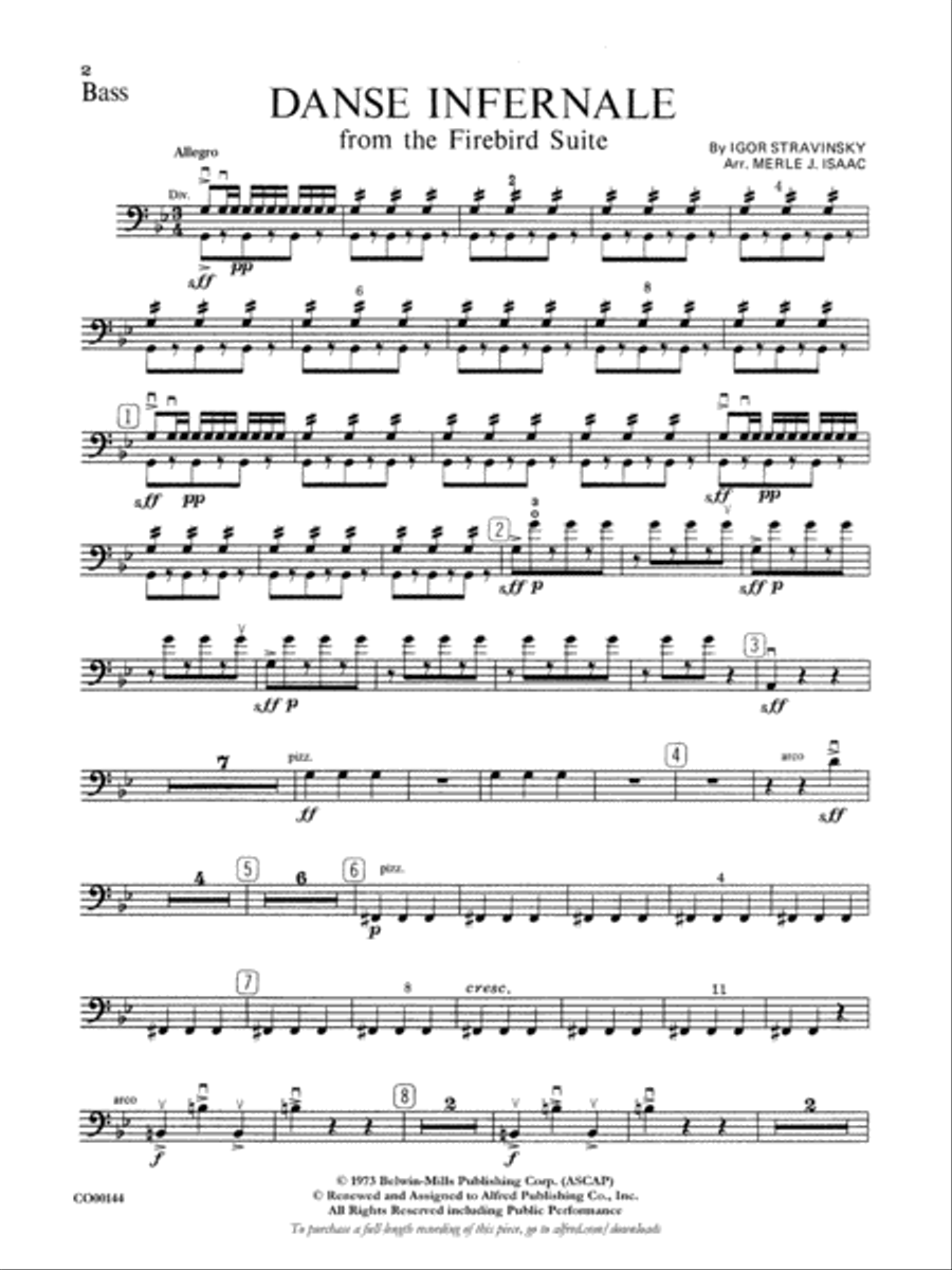 Danse Infernale: String Bass Full Orchestra scores gallery preview page 1