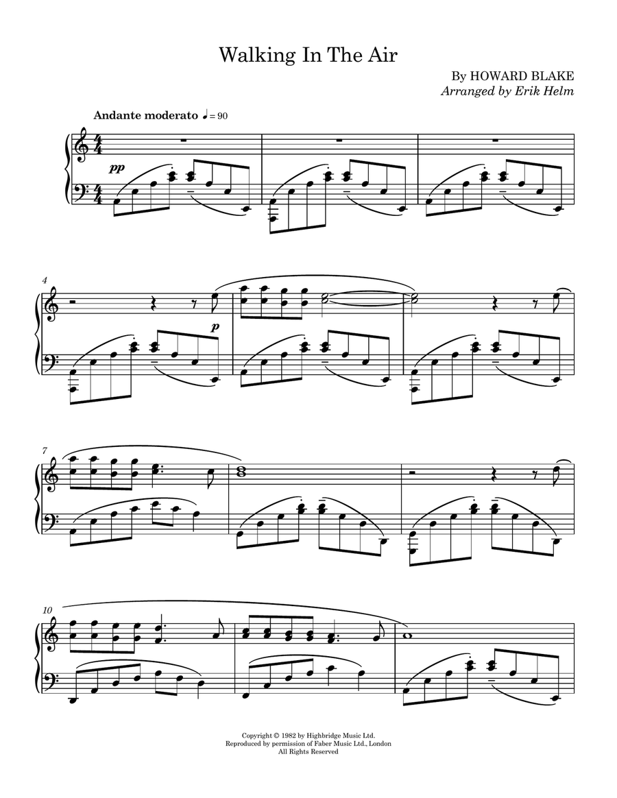 Walking In The Air Piano Solo scores gallery preview page 1