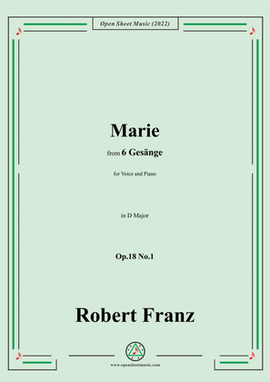 Book cover for Franz-Marie,in D Major,Op.18 No.1,for Voice and Piano