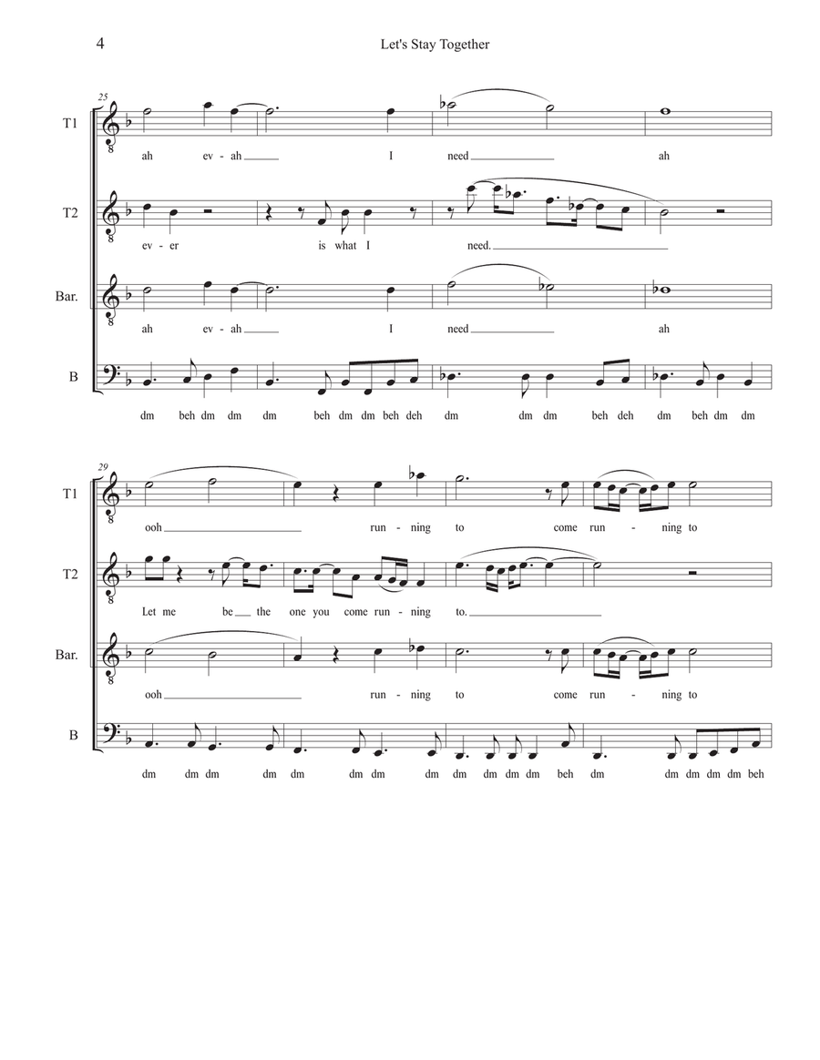 Let's Stay Together TTBB scores gallery preview page 4