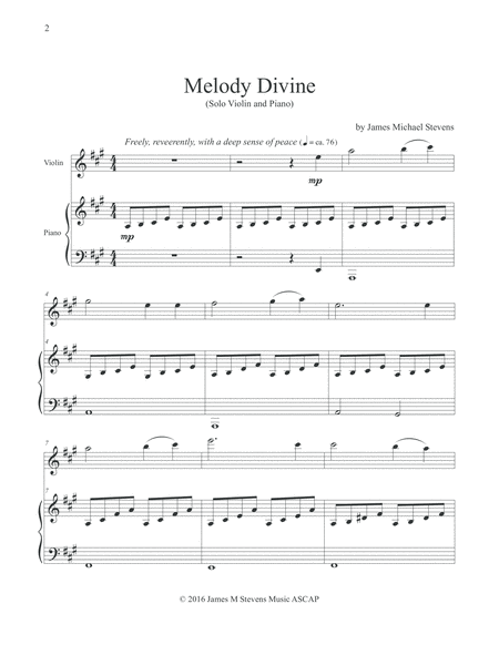 Melody Divine (Solo Violin & Piano) image number null
