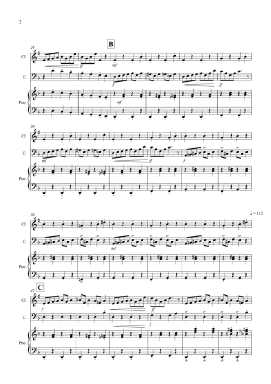 In the Hall of the Mountain King for Clarinet and Cello Duet B-Flat Clarinet scores gallery preview page 2