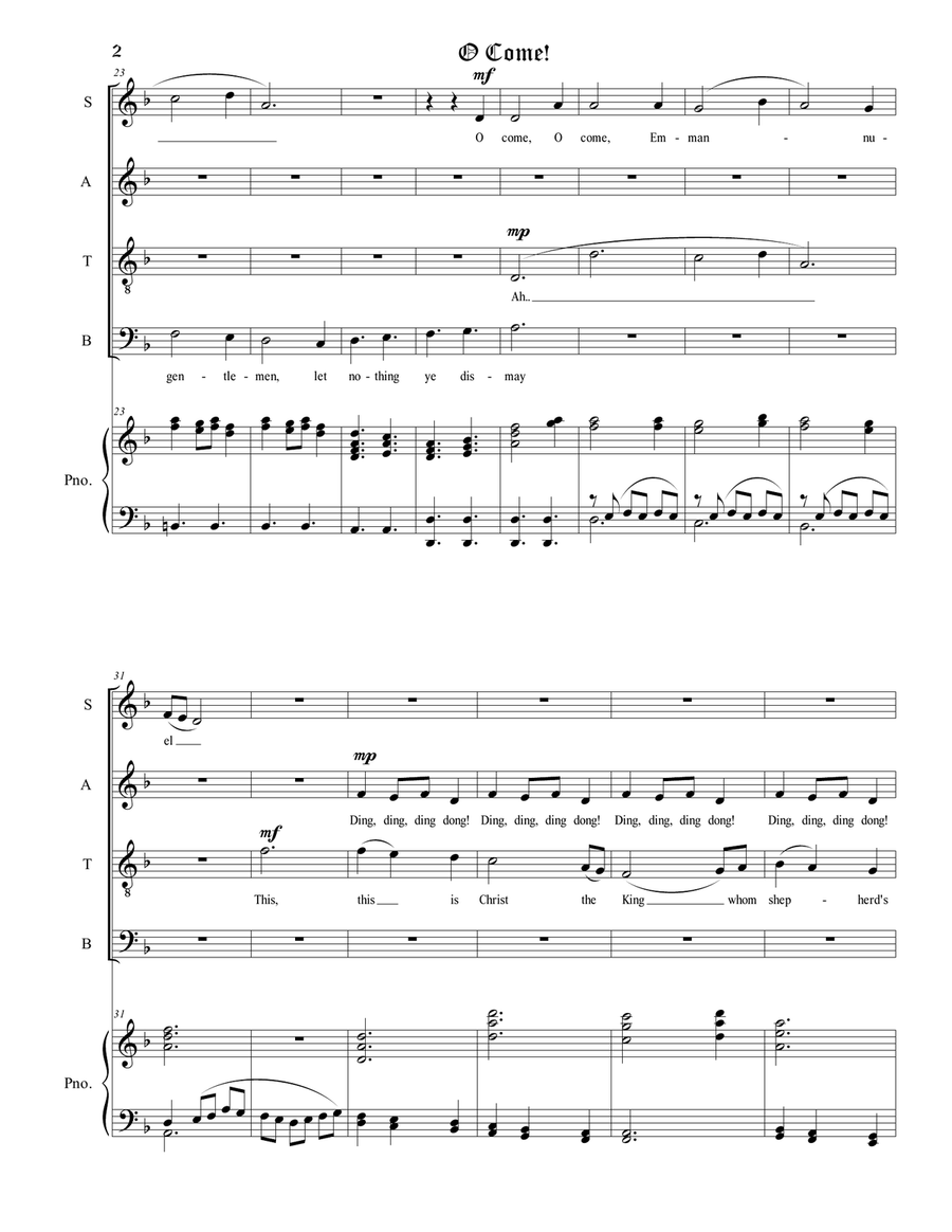 O Come! O Come! 4-Part scores gallery preview page 4