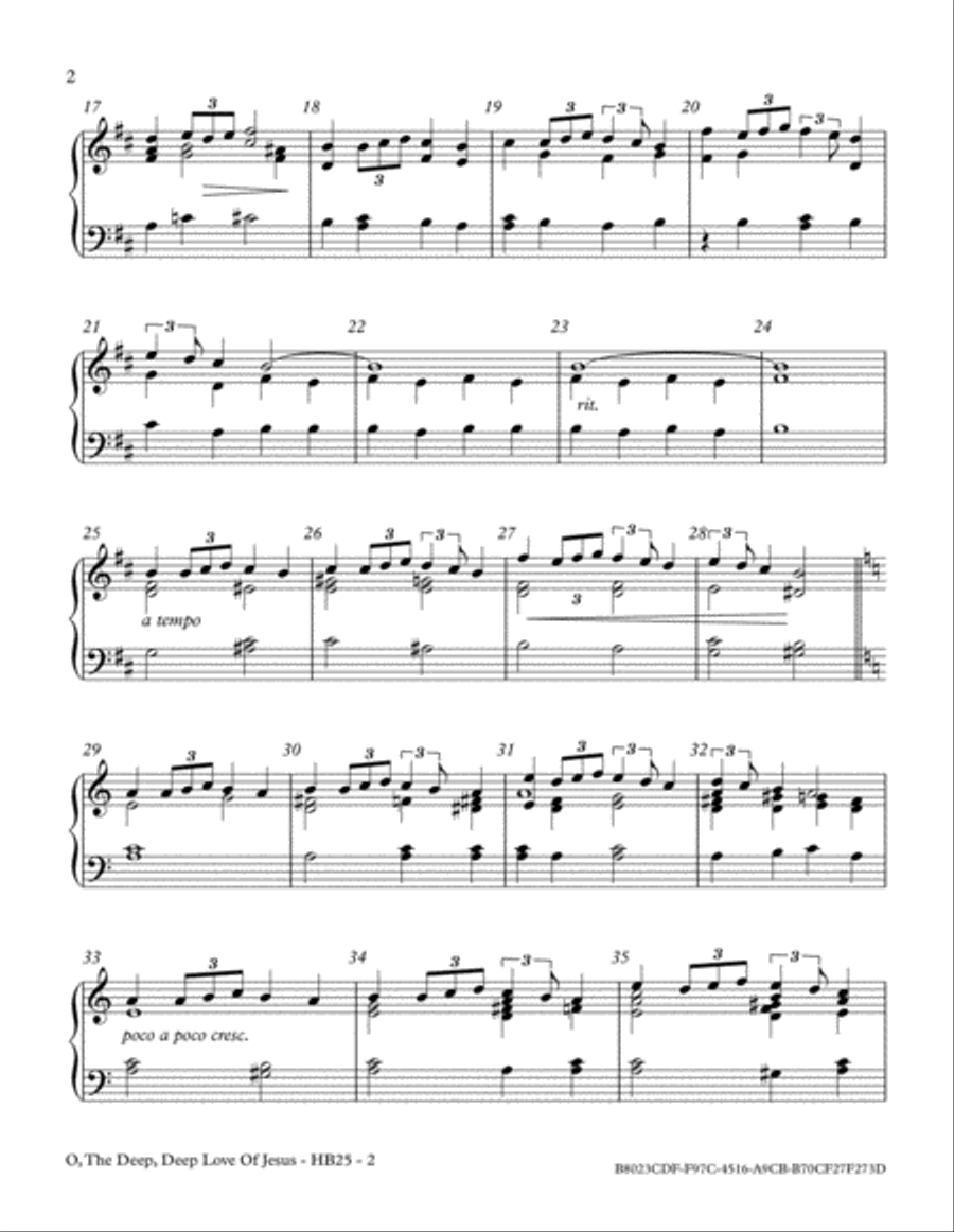 O, The Deep, Deep Love Of Jesus Handbell Choir scores gallery preview page 2