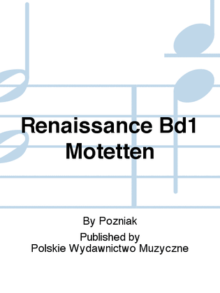 Book cover for Renaissance Bd1 Motetten