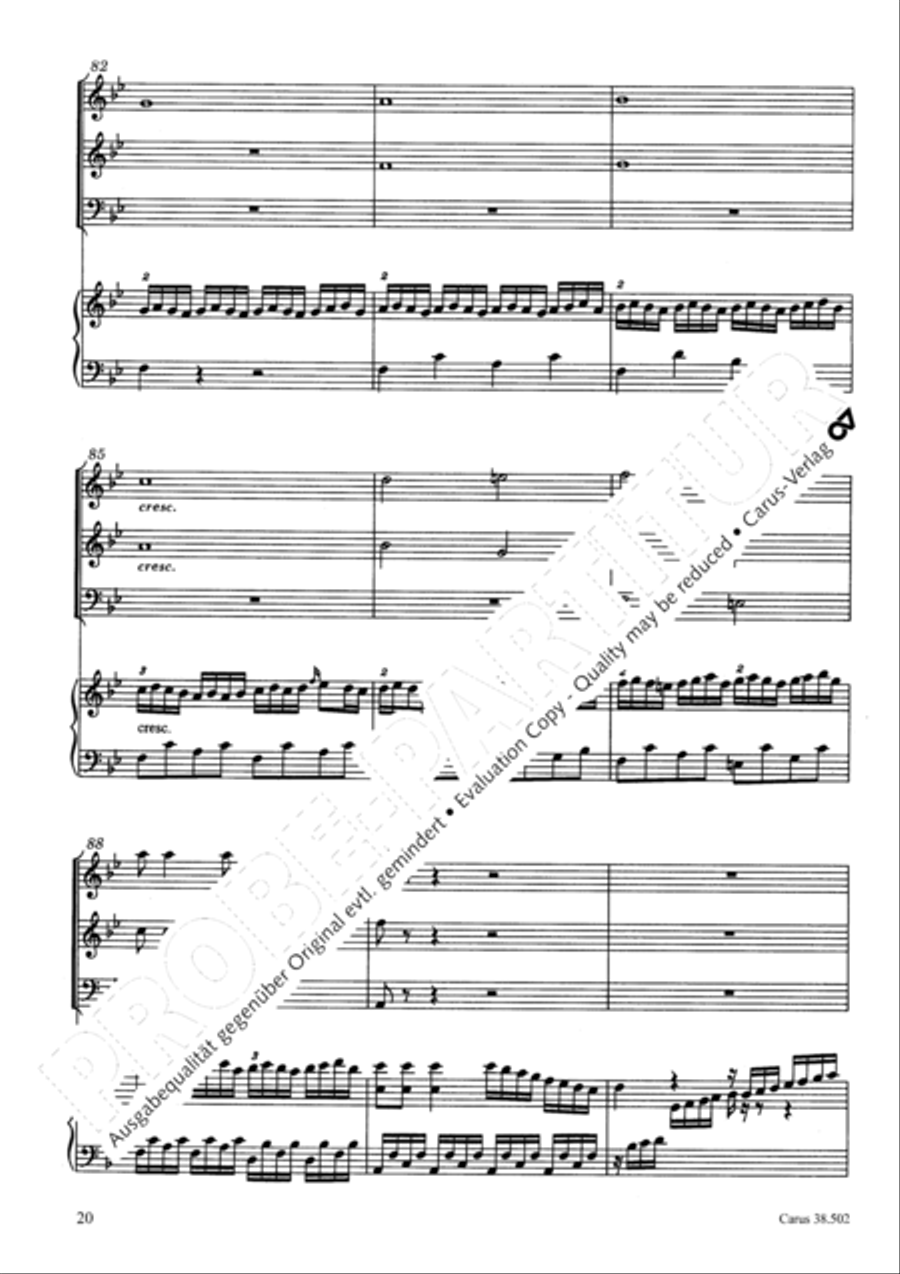 Organ Concerto in B flat major (Orgelkonzert in B) Violin scores gallery preview page 23