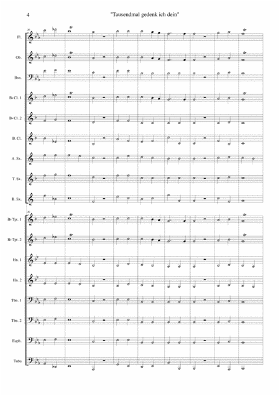 Tausendmal gedenk ich dein Concert Band scores gallery preview page 5