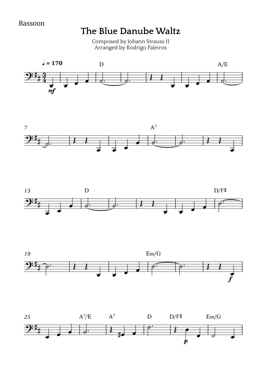 The Blue Danube Waltz Chamber Music scores gallery preview page 1