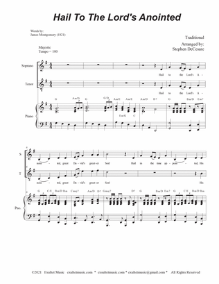 Hail To The Lord's Anointed (2-part choir (Soprano and Tenor) - Piano accompaniment)