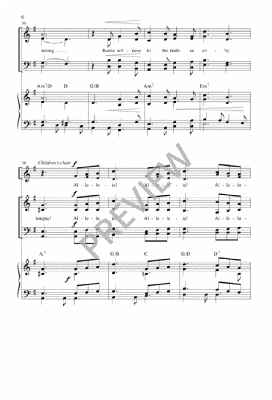 When, in Our Music, God Is Glorified 4-Part scores gallery preview page 7