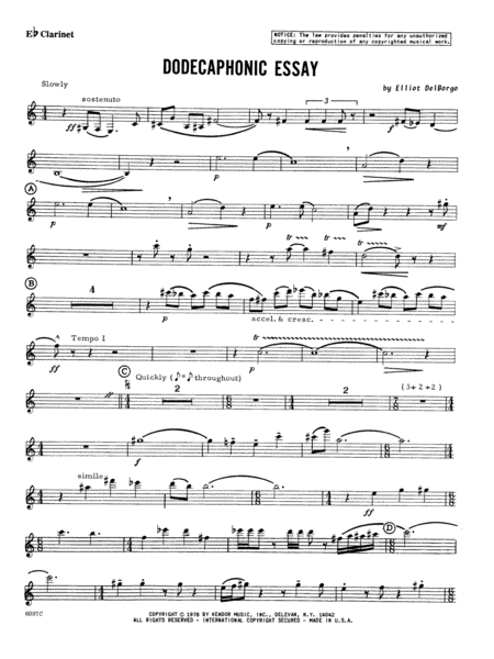 Dodecaphonic Essay - Eb Clarinet