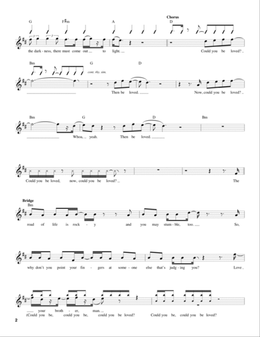 Could You Be Loved Acoustic Guitar scores gallery preview page 2