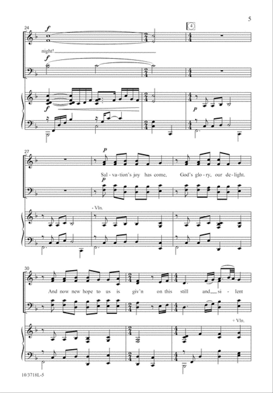 On This Still and Silent Night 4-Part scores gallery preview page 6