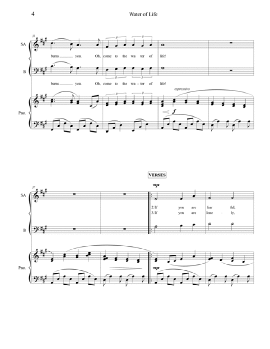 Water of Life (SAB) 3-Part scores gallery preview page 5