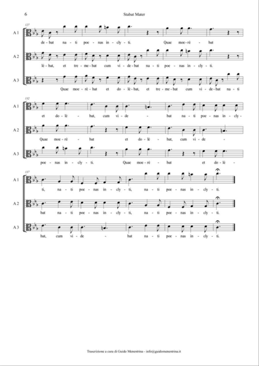 Eugenio de Ligniville - Stabat Mater à tre voci in Canone - First Part (canons 1-10) Divisi scores gallery preview page 6