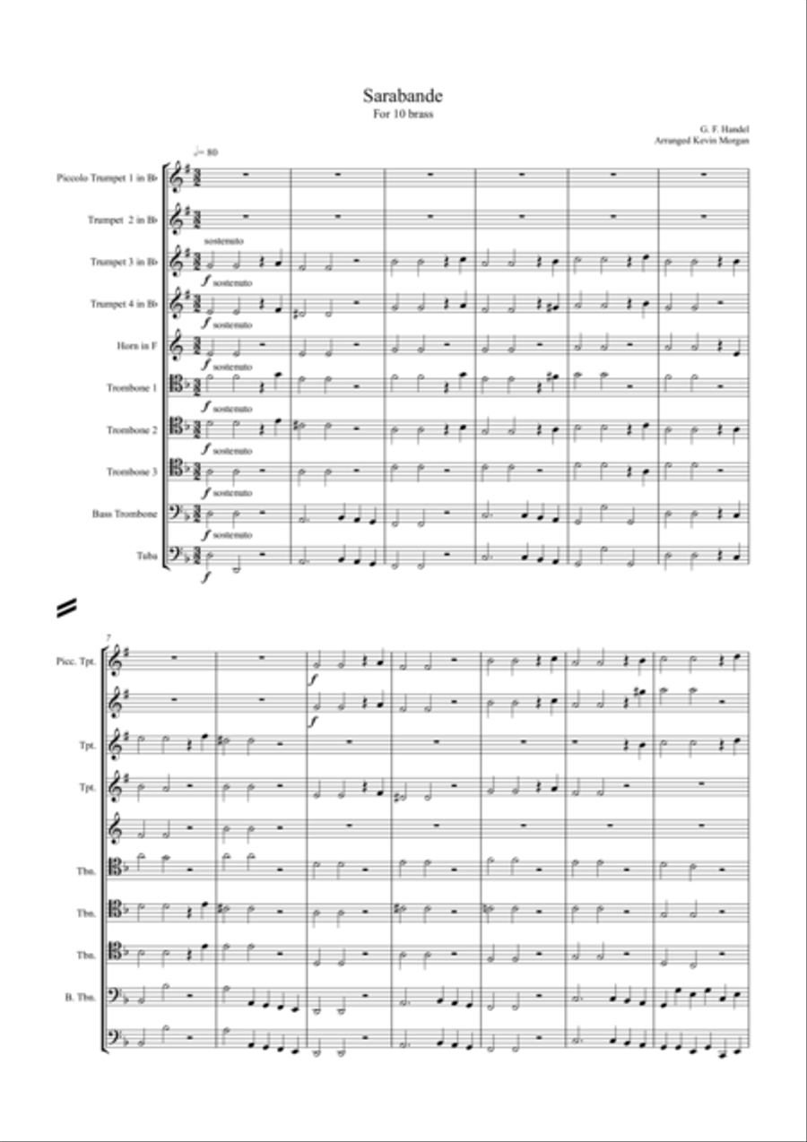 Sarabande Sarabande Brass Ensemble scores gallery preview page 2
