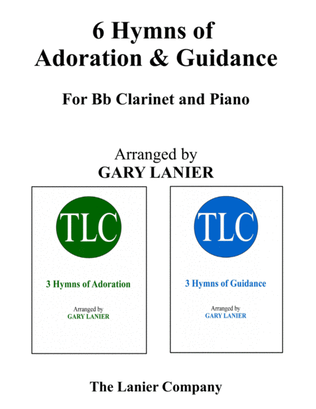 Book cover for 6 HYMNS of Adoration & Guidance Set 1 & 2 (Duets - Bb Clarinet and Piano with Parts)