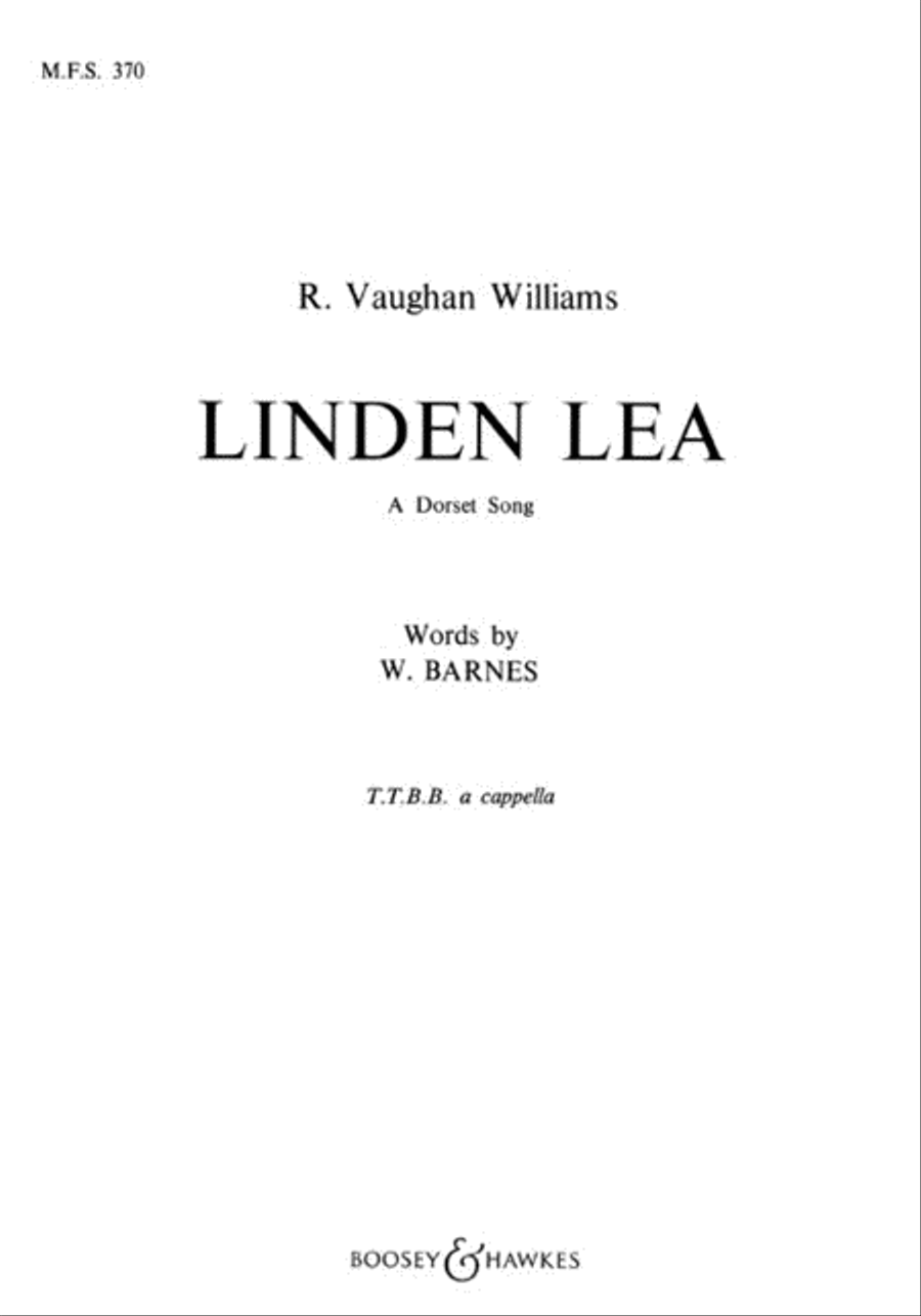 Linden Lea by Ralph Vaughan Williams TTBB - Sheet Music