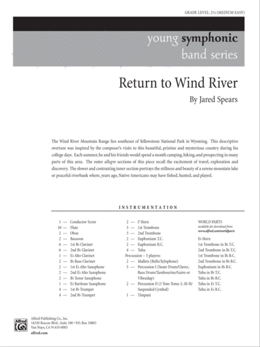 Return to Wind River: Score Concert Band scores gallery preview page 1