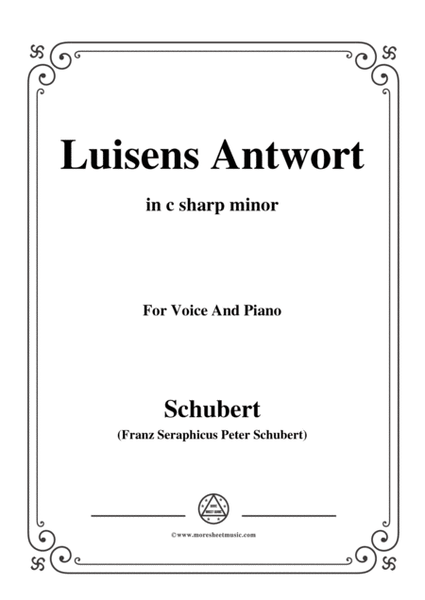 Schubert-Luisens Antwort,in c sharp minor,for Voice&Piano image number null