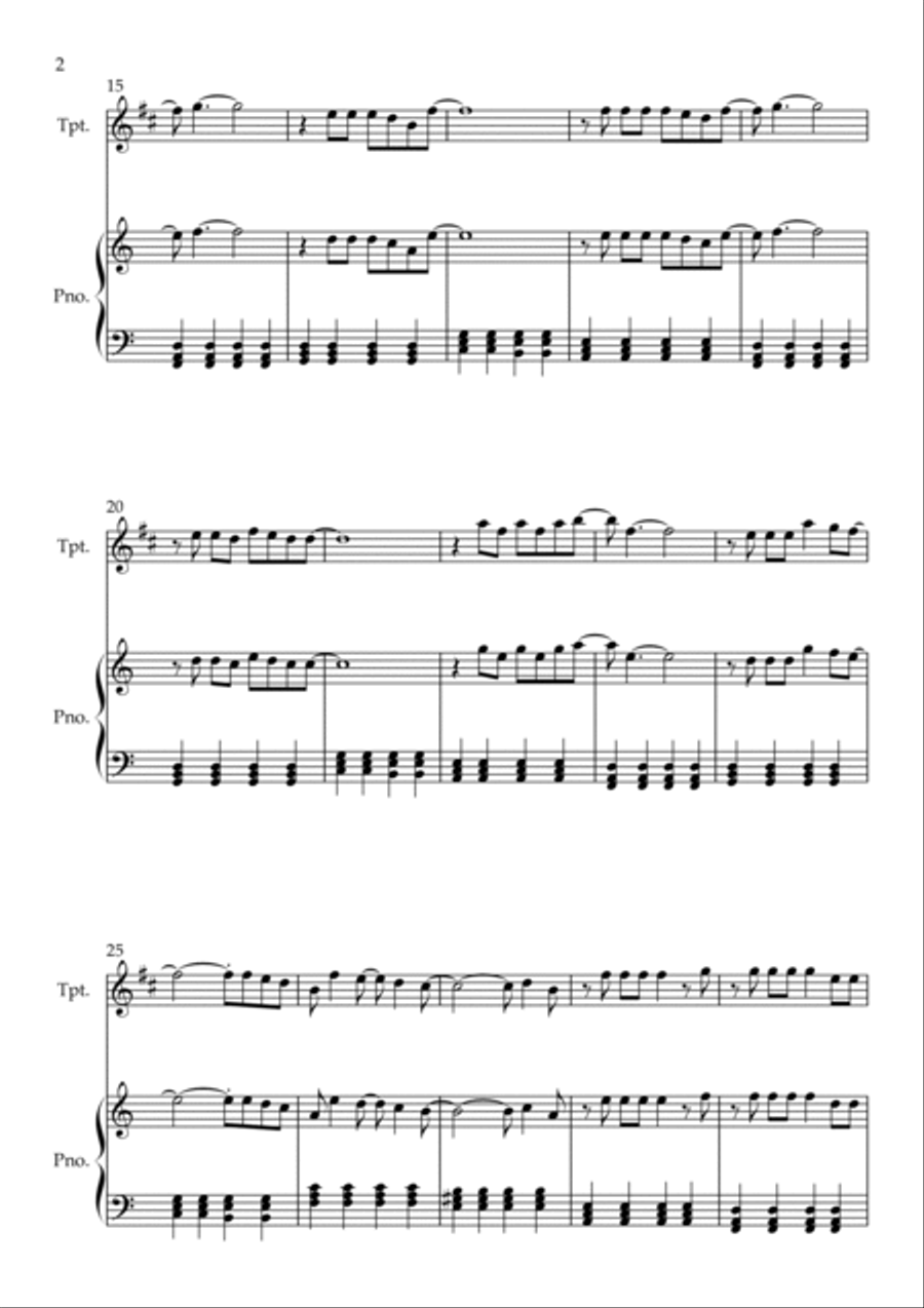 Flowers B-Flat Trumpet scores gallery preview page 2
