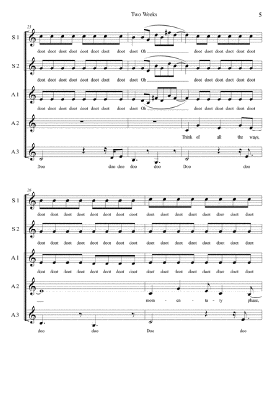 Two Weeks A Cappella scores gallery preview page 5