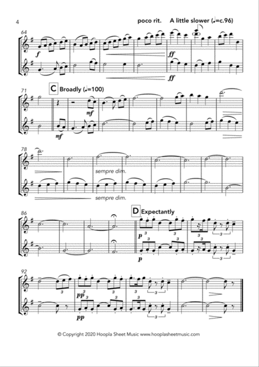 The First Noel with Fanfares Flute Duet scores gallery preview page 4