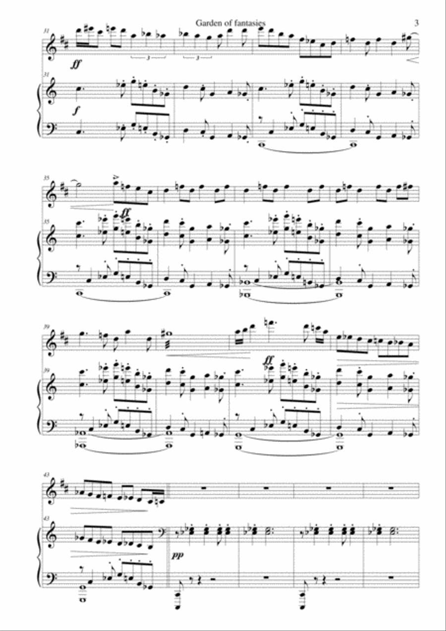 Garden of fantasies Woodwind Duet scores gallery preview page 3