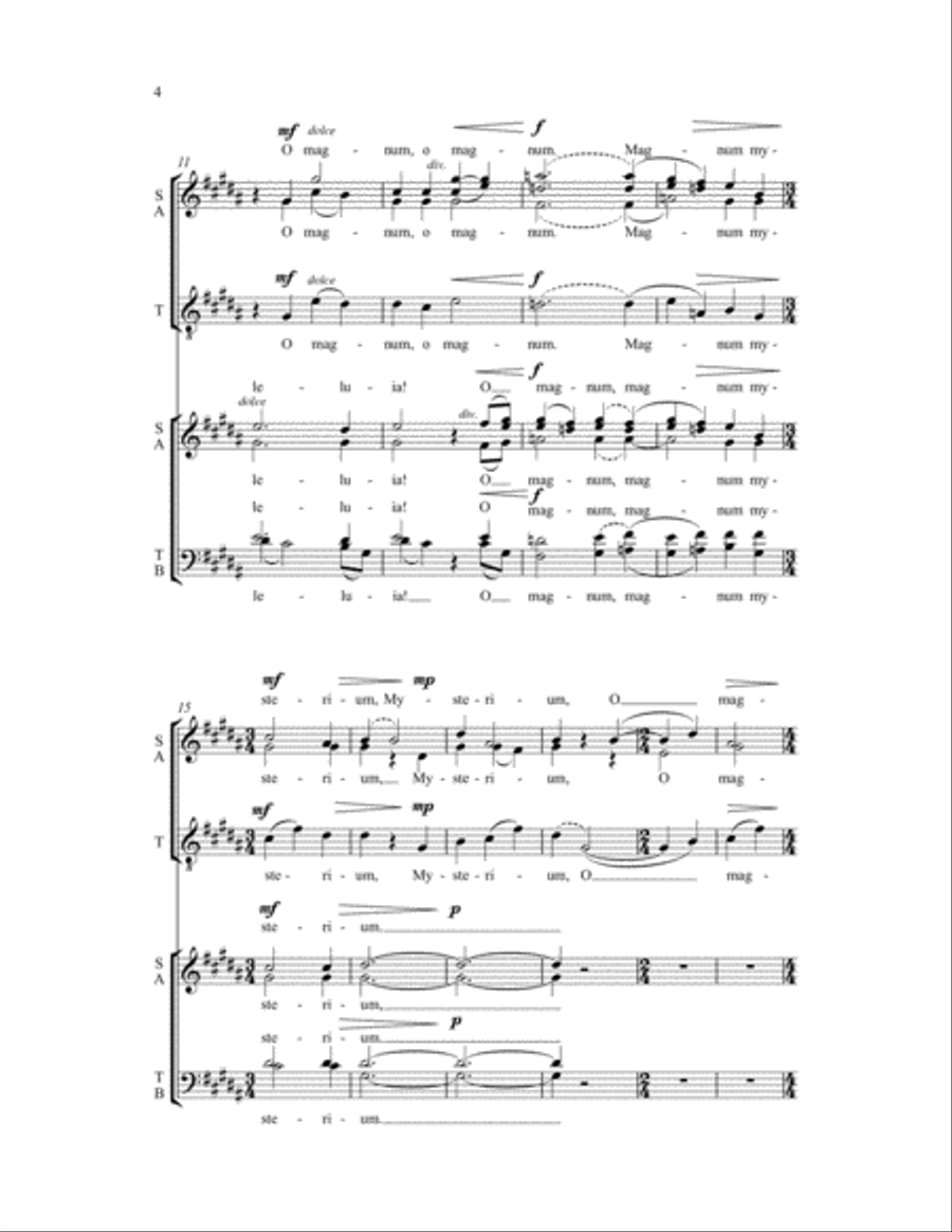 O Magnum Mysterium O Magnum Mysterium 4-Part scores gallery preview page 3